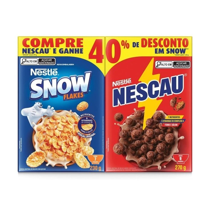 Kit Cereal Matinal Chocolate Nescau 210g + Snow Flakes 230g