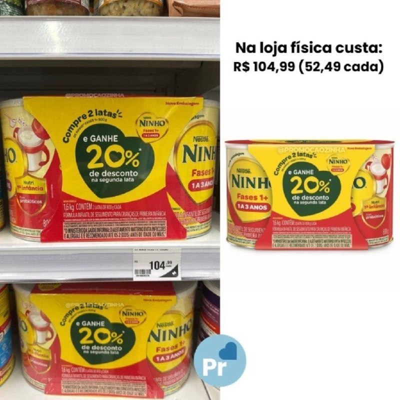 Kit Fórmula Infantil Ninho Fases 1+ 800g com 2 Unidades