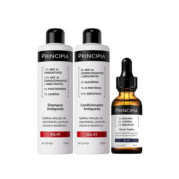 Kit Principia Antiqueda Trio Shampoo + Condicionar + Sérum Capilar