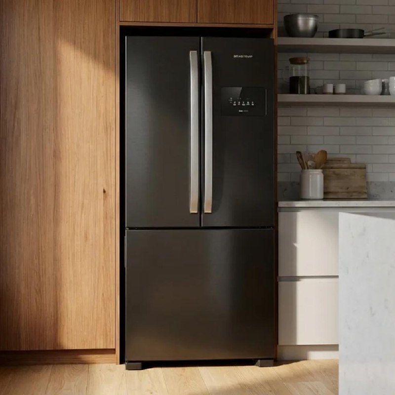 Geladeira Brastemp French Door 3 portas Inverter/Inverse com 559L Black Inox (BRO85ME)