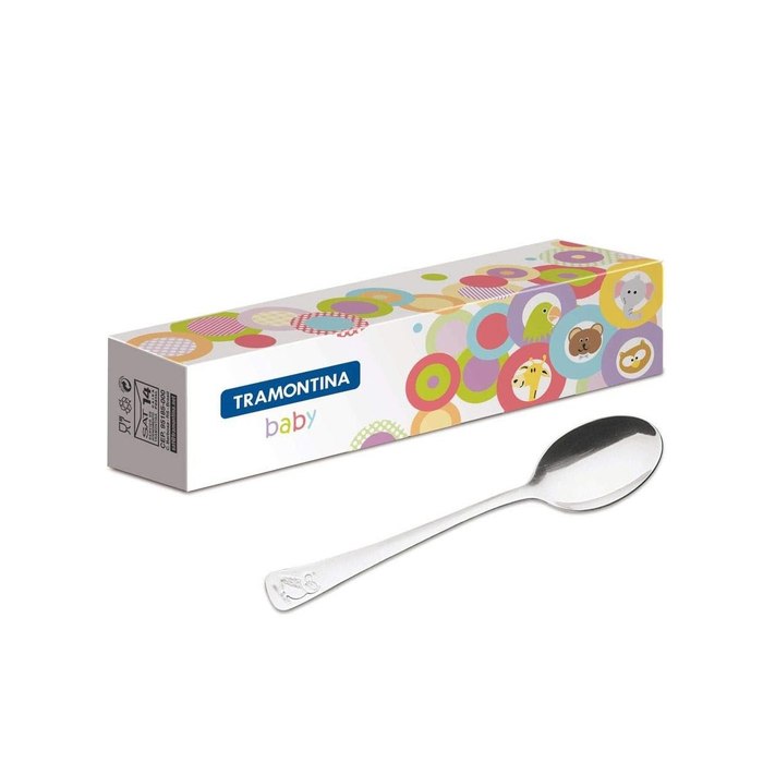 Colher Infantil Tramontina Baby Friends em Aço Inox