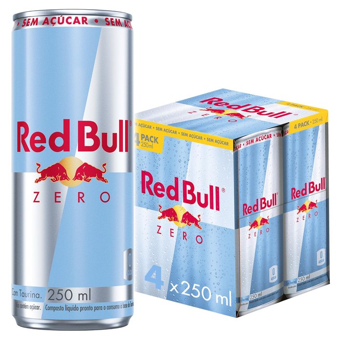 Energético Red Bull Zero Sem Açúcar 250ml 4 latas