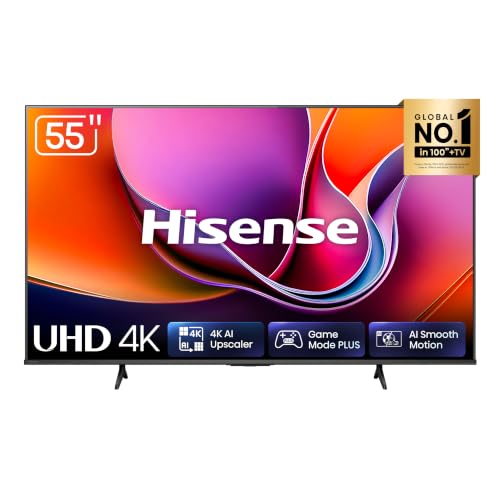 Hisense Smart TV 4K 55" Polegadas 55A6NV com Dolby Vision, HDR10, HLG, Dolby Gaming, Film Maker, DTS Virtual X, Compatibilidade Alexa e Google Home