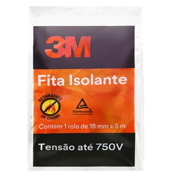 3M, Fita Isolante, 750V, 18mm x 5m, Preta