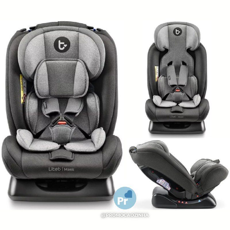 Cadeira Litet Mass 0-36 Kg Preta e Cinza - BB458