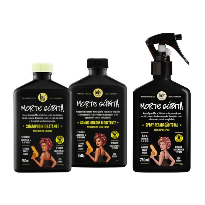 Kit Morte Súbita (Shampoo + Condicionador + Spray Reparaçao) - Lola From Rio