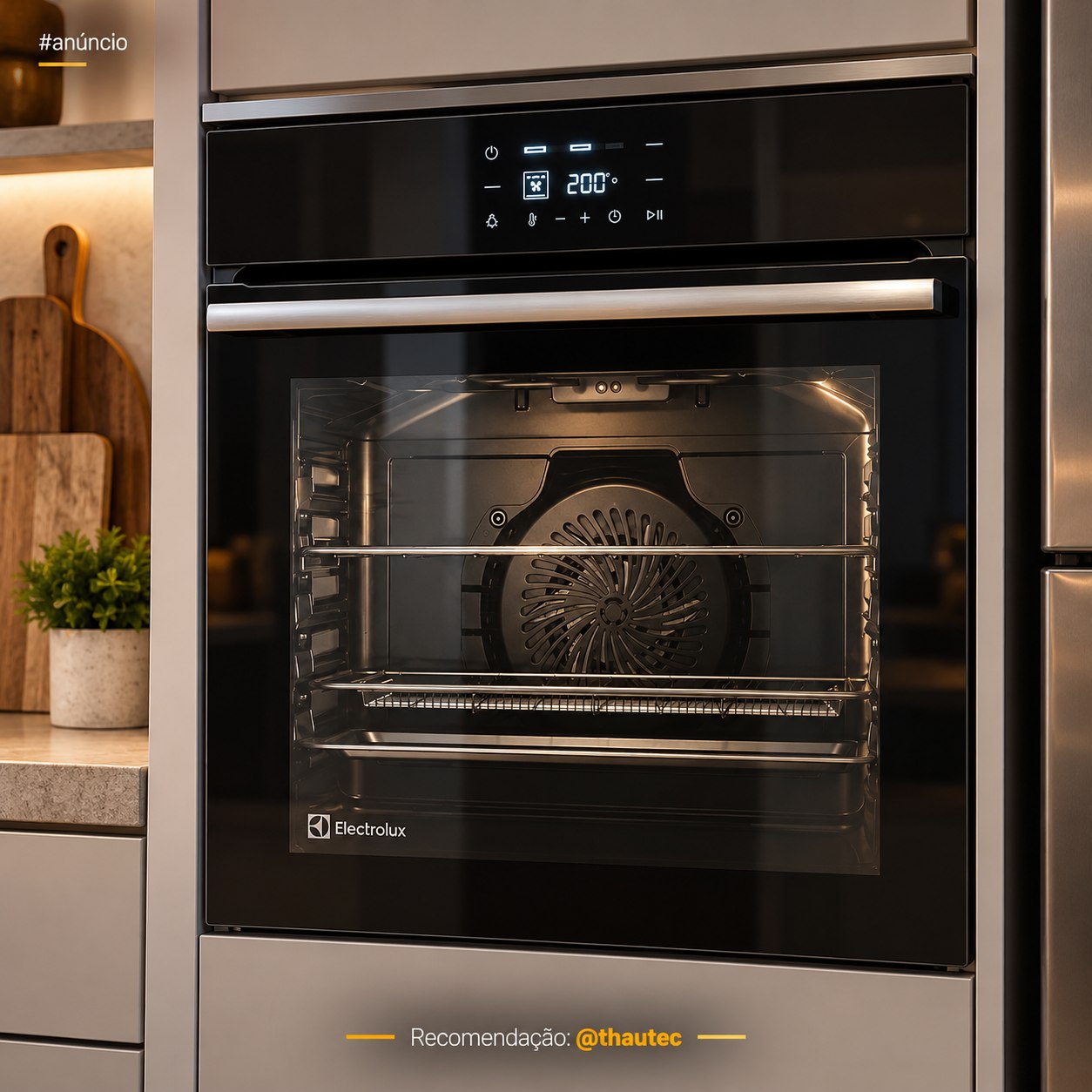 Forno de Embutir Elétrico Electrolux 80L Experience Air fryer, PerfectCook360 e Painel Touch 220v (OE8EA)