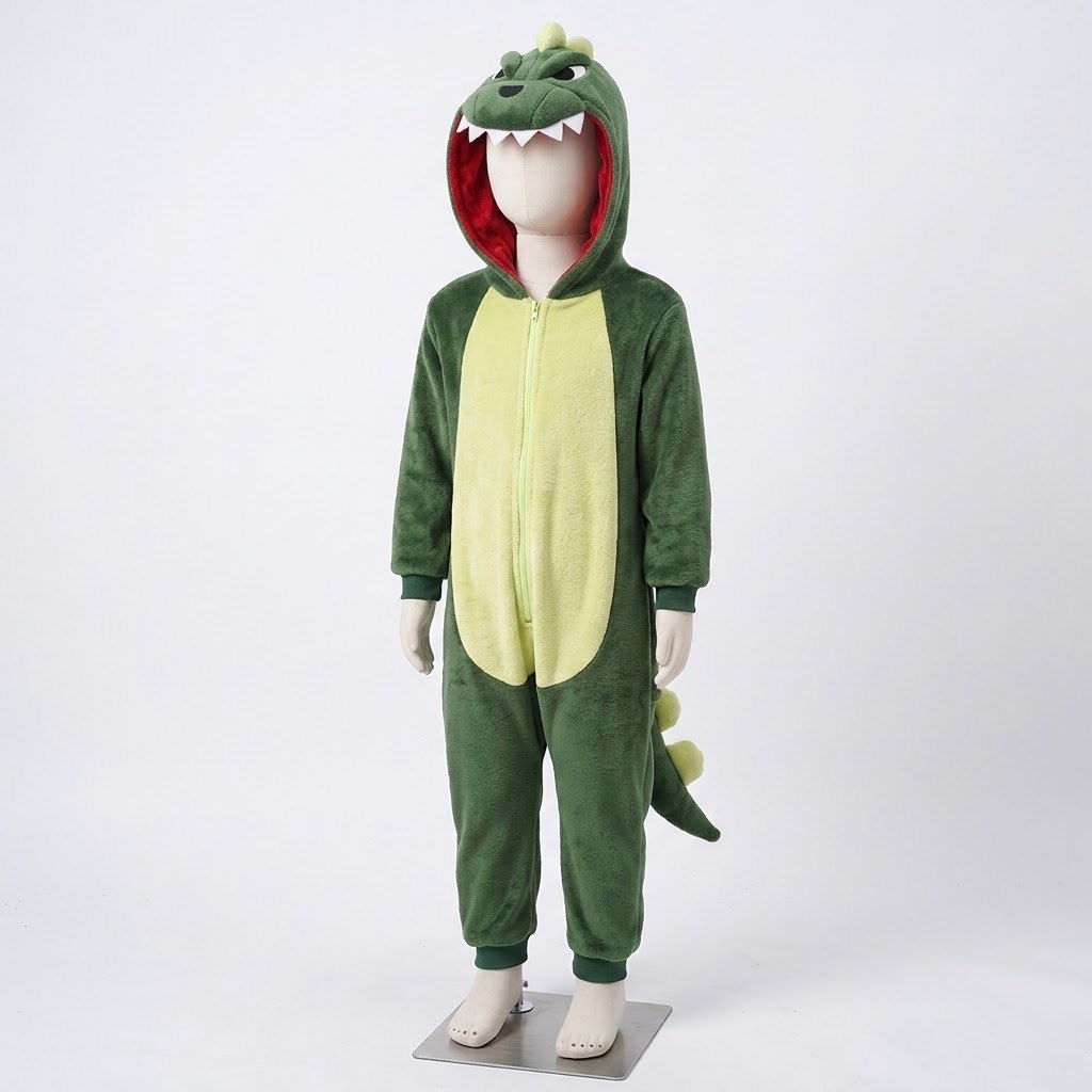 Pijama Macacão Infantil Dinossauro Kigurumi Menino Cosplay - Com Nota Fiscal