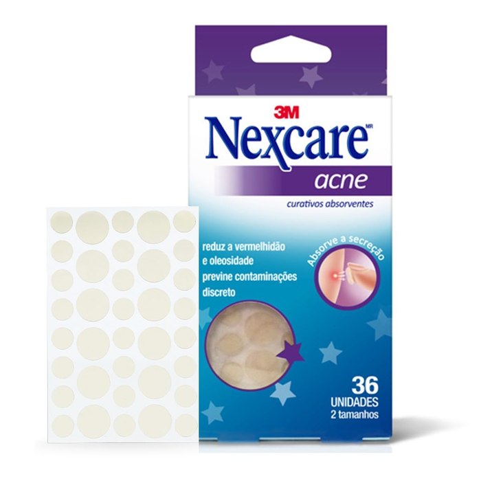 Adesivo Hidrocoloide Transparente Nexcare Acne e Espinha 36 Un.