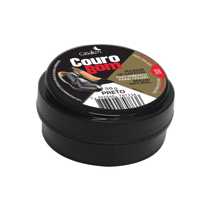 Polidor de Sapatos Casa Km Couro Bom Crème Preto 36g