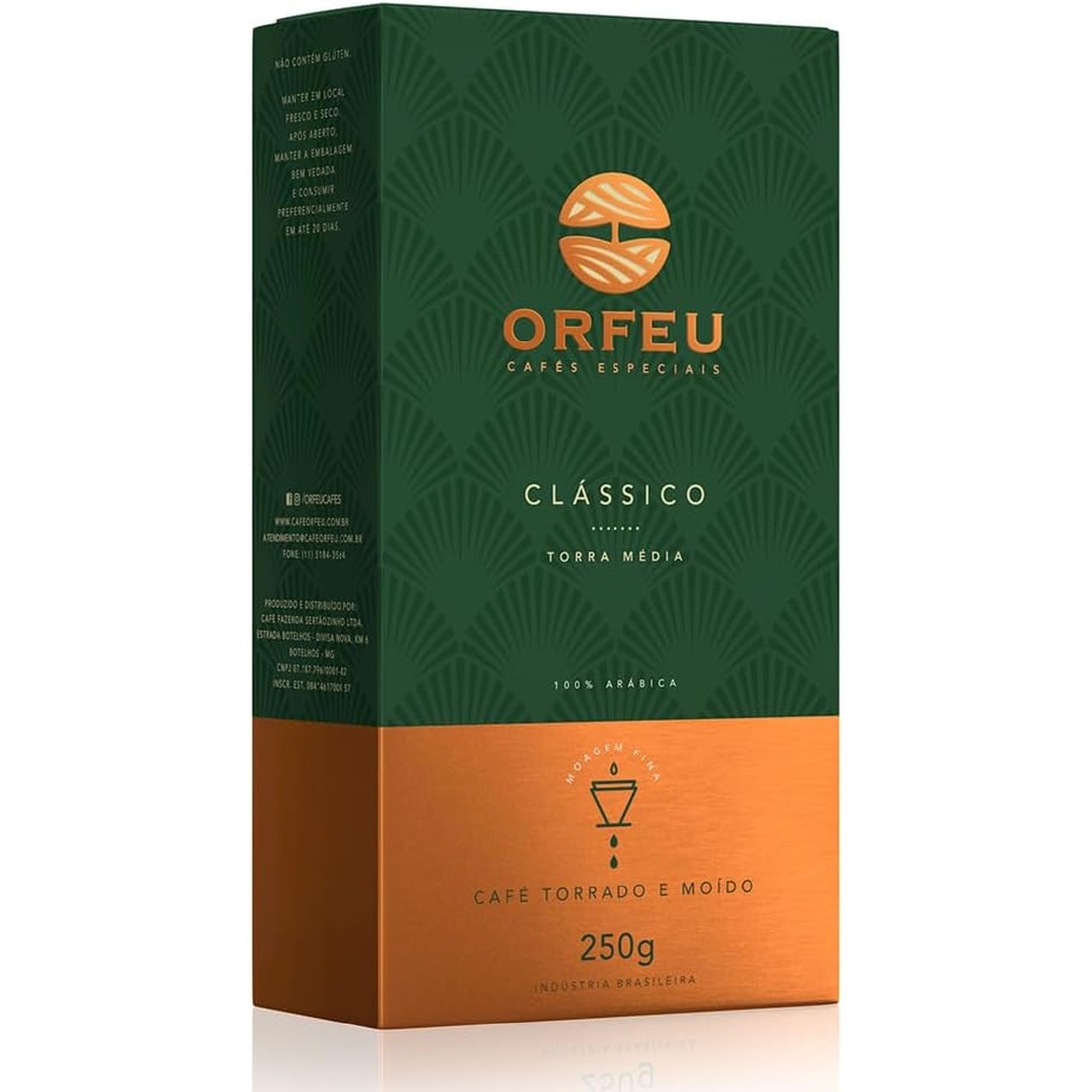 Café Orfeu Clássico, 100% Arabica, Torra Média 250g