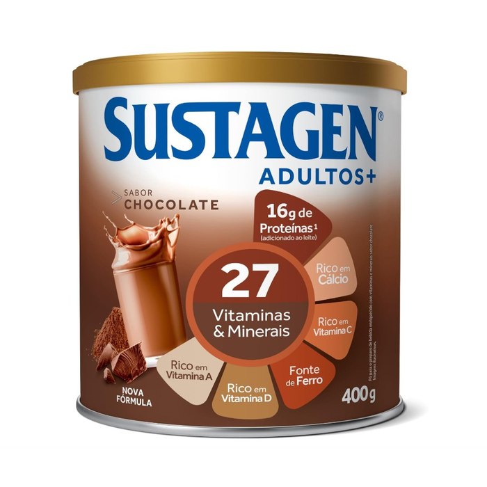 Complemento Alimentar Sustagen Adultos+ Sabor Chocolate - Lata 400g