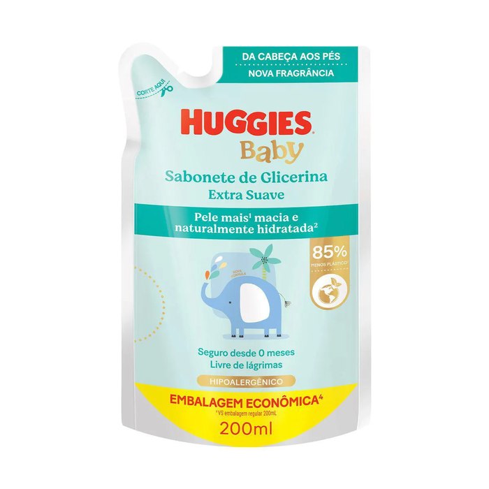 Sabonete Líquido Glicerina Huggies Extra Suave Refil 400ml