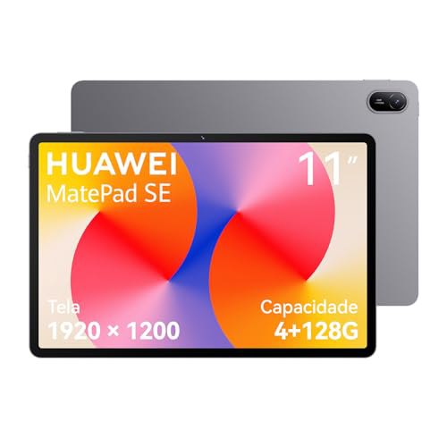 Tablet, HUAWEI MatePad SE 11, 4+128GB, Tela HUAWEI FullView de 11" para Conforto Visual，Superbateria de 7700 mAh 22,5W，Câmera Traseira 8 MP，Câmera Frontal 5 MP，Cinza Nebula