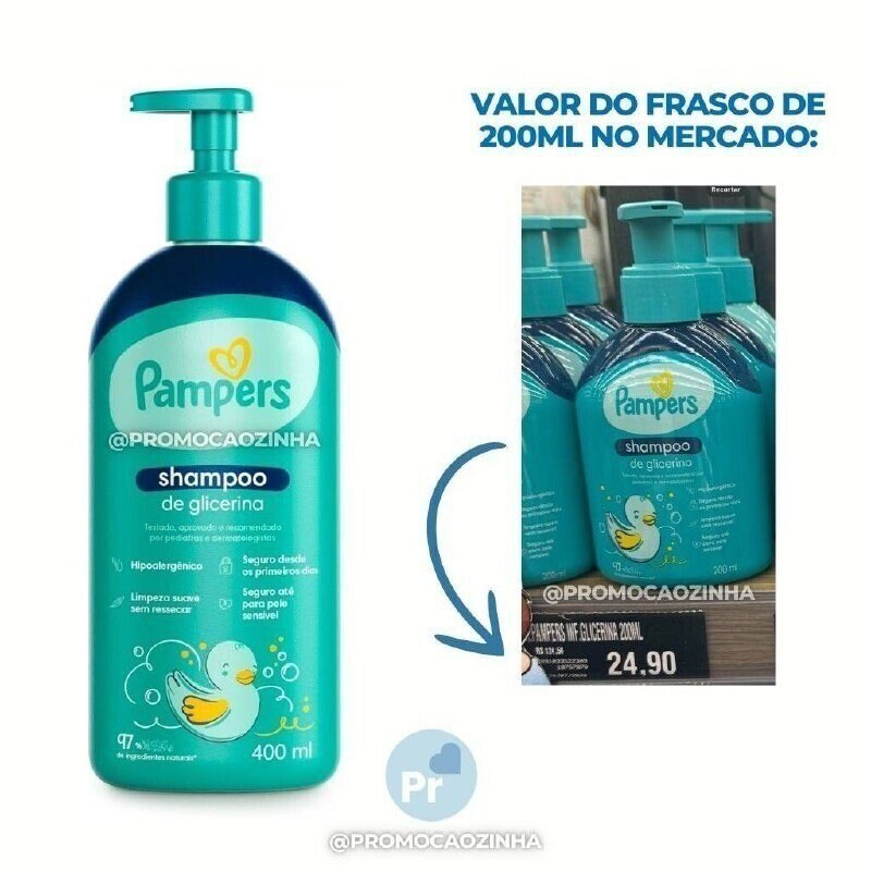 Shampoo Pampers Glicerina 400ml (frasco grande)