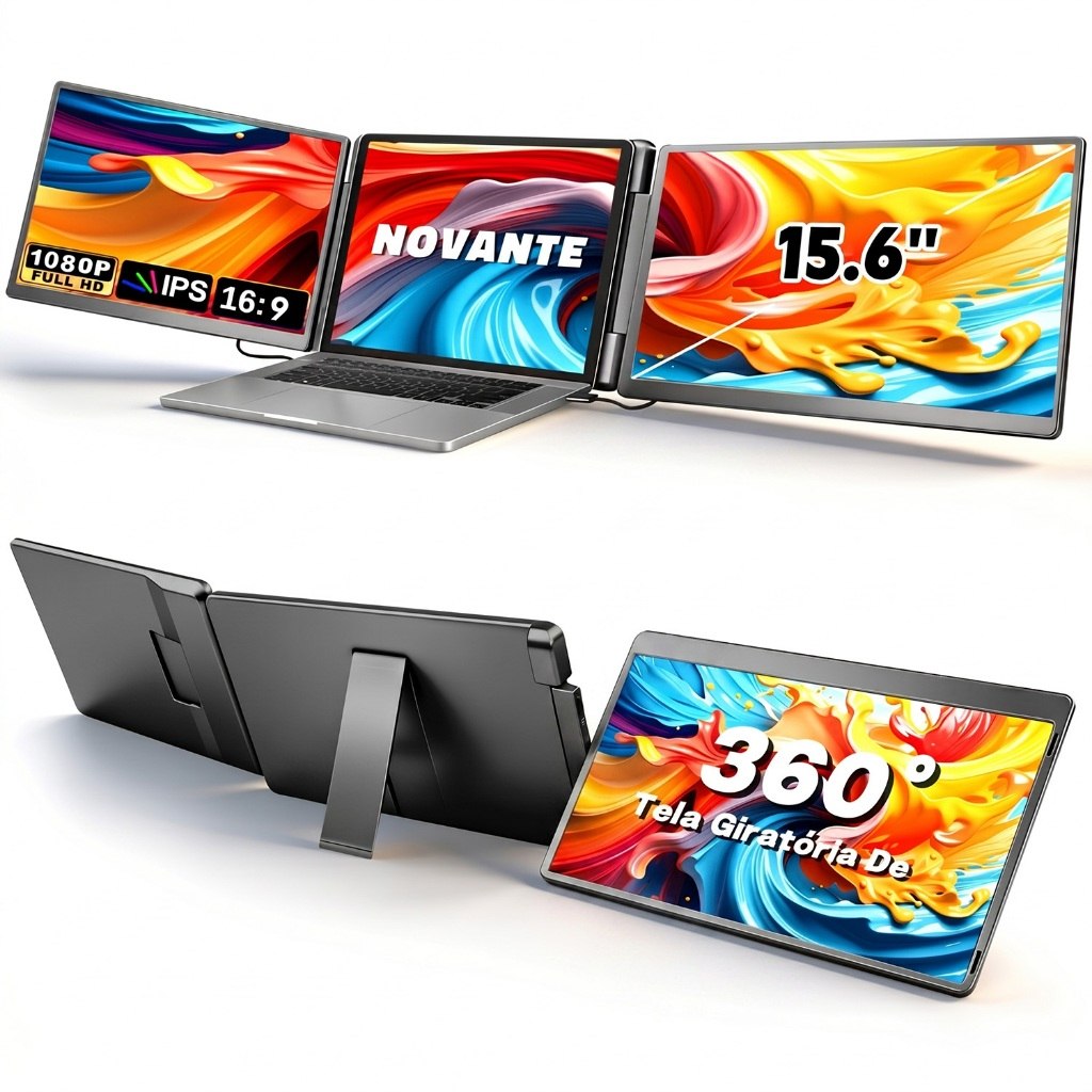 Monitor Portátil 15.6" FHD IPS Tela Dupla