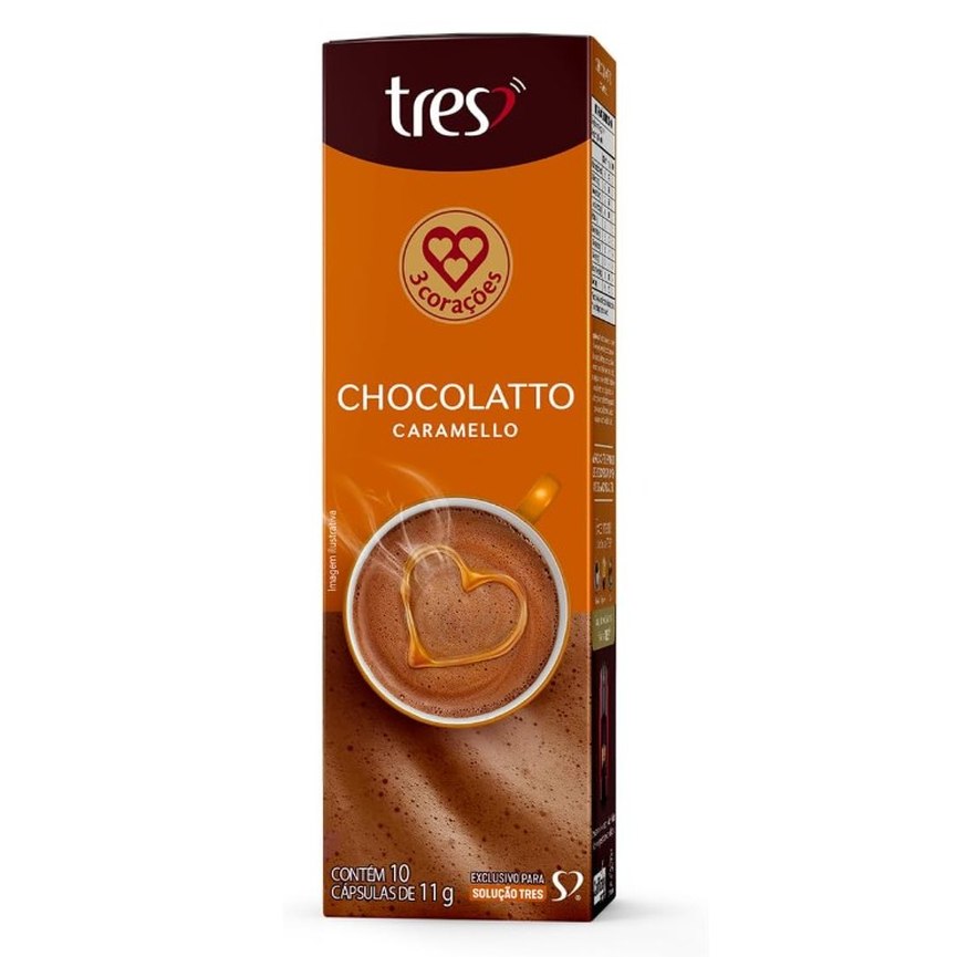 3 Corações Cápsula Chocolatto Caramelo TRES - 10 unidades