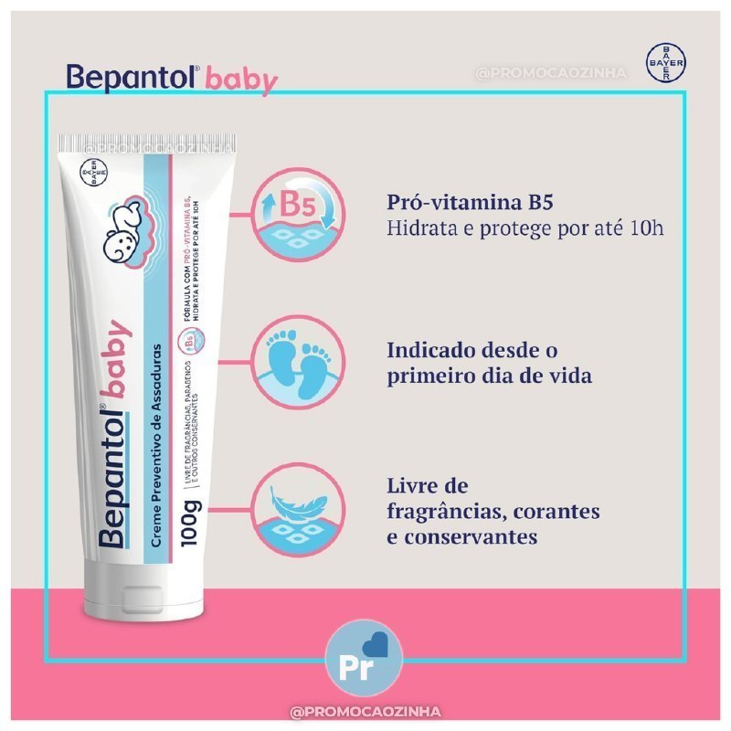Creme Preventivo de Assaduras Para Bebês Bepantol Baby, 100g
