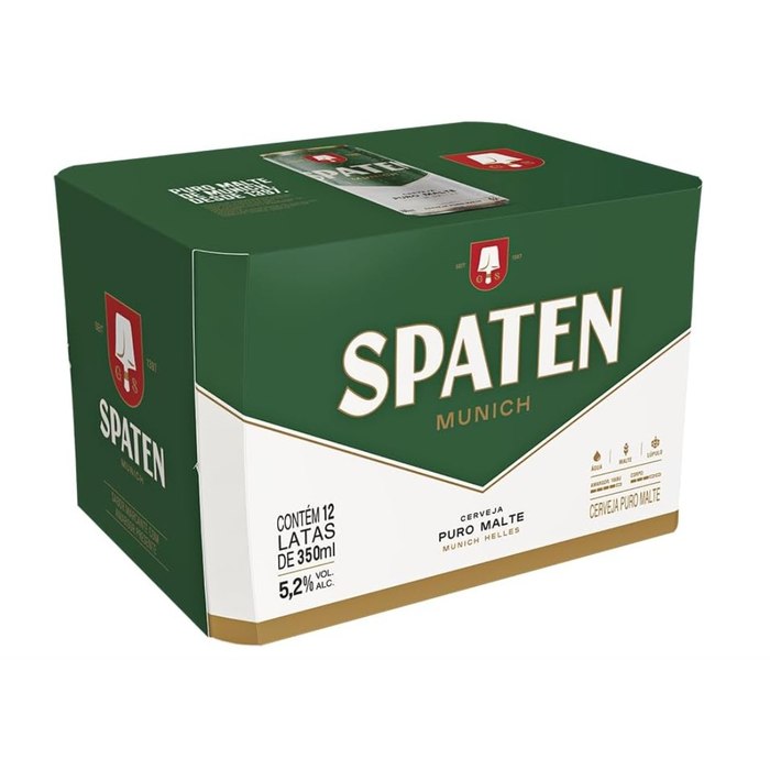Pack Cerveja Spaten Puro Malte 350ml Lata 12 Unidades