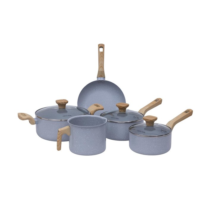 Conjunto de 5 Panelas com Tampa de Vidro Temperado Mimo Style Pratic Cook Grafite