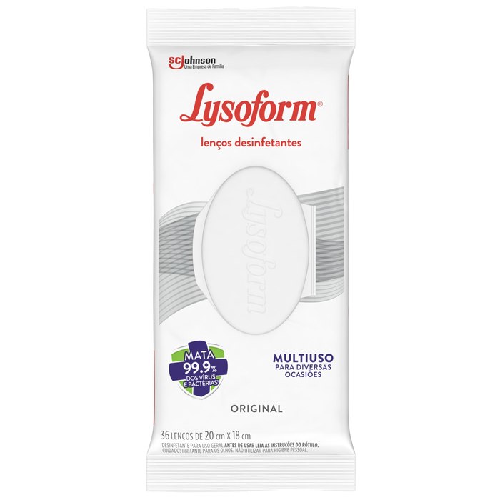 Lenço Umedecido Desinfetante Lysoform Original 36 unidades