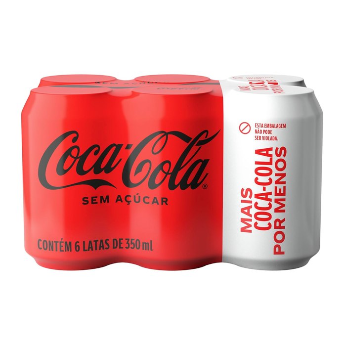 Pack de Coca-Cola sem Açúcar 350Ml 6 unidades