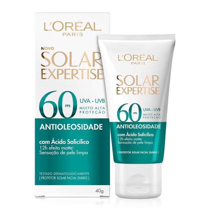 Protetor Facial Solar L'Oréal Paris Expertise Antioleosidade FPS 60 40g