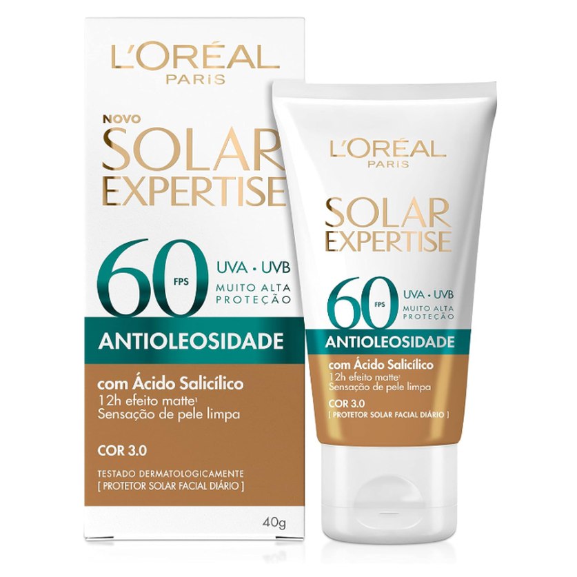Protetor Solar Facial L'Oréal Paris Solar Expertise Antioleosidade Fps60 Cor 3.0