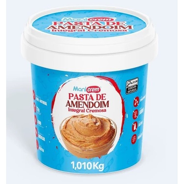 Manicrem Pasta De Amendoim Integral 100% Amendoim - 1kg