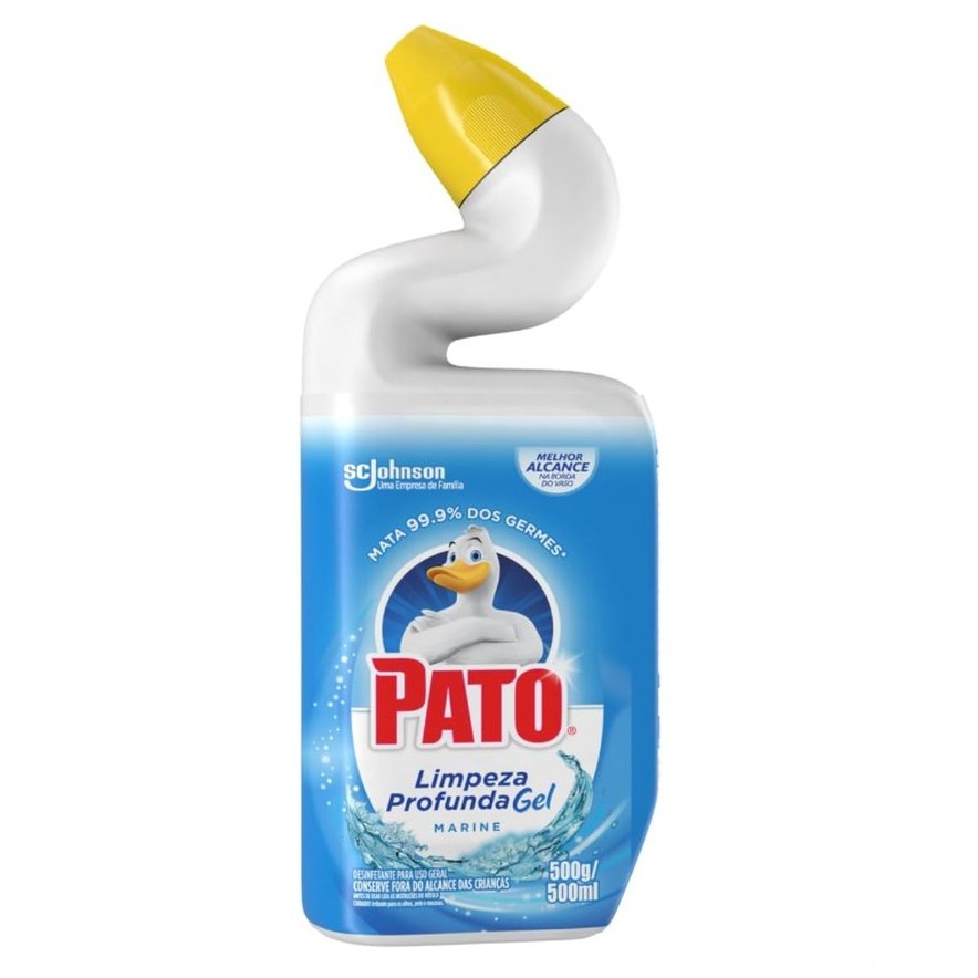 Pato Limpador Sanitário Gel Desinfetante, Marine, Limpeza Profunda, 500ml