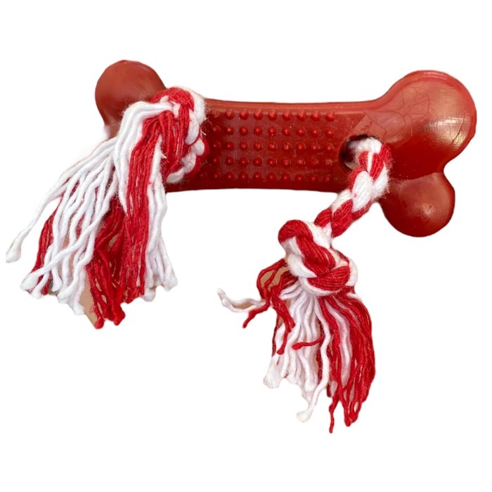 Osso Higiênico Com Corda,Pequeno,Brinquedo para Cachorro