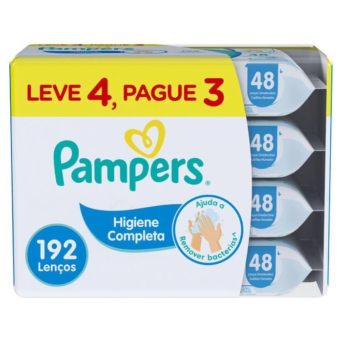 Lenços Umedecidos Pampers Higiene Completa 192 Unidades