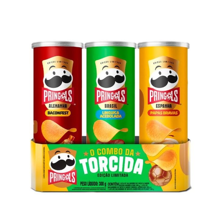 Salgadinho Batata Frita Pringles Tripack Especial Festa do Futebol