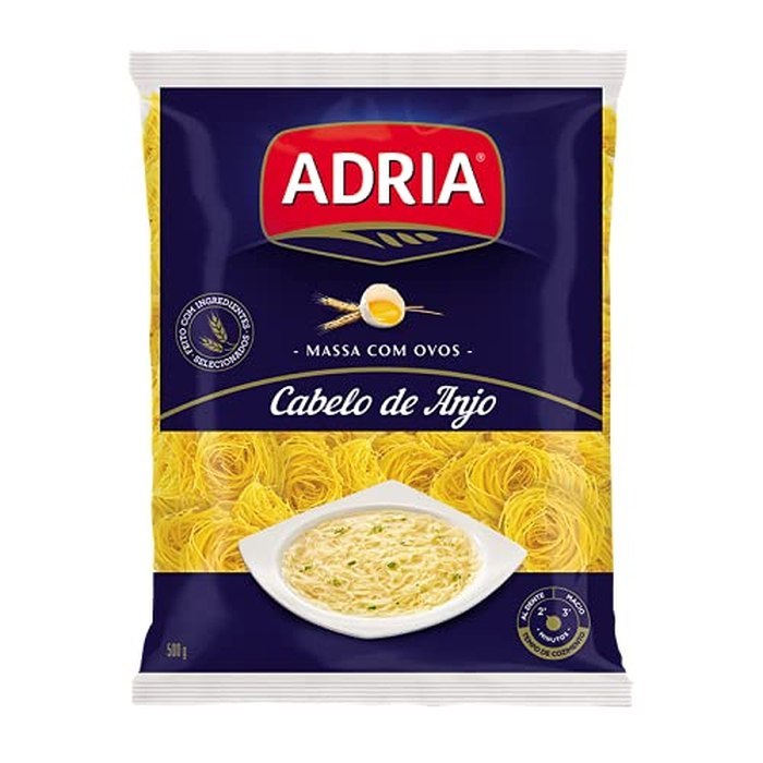Macarrão Adria Massa C/Ovos Cabelo De Anjo 500G