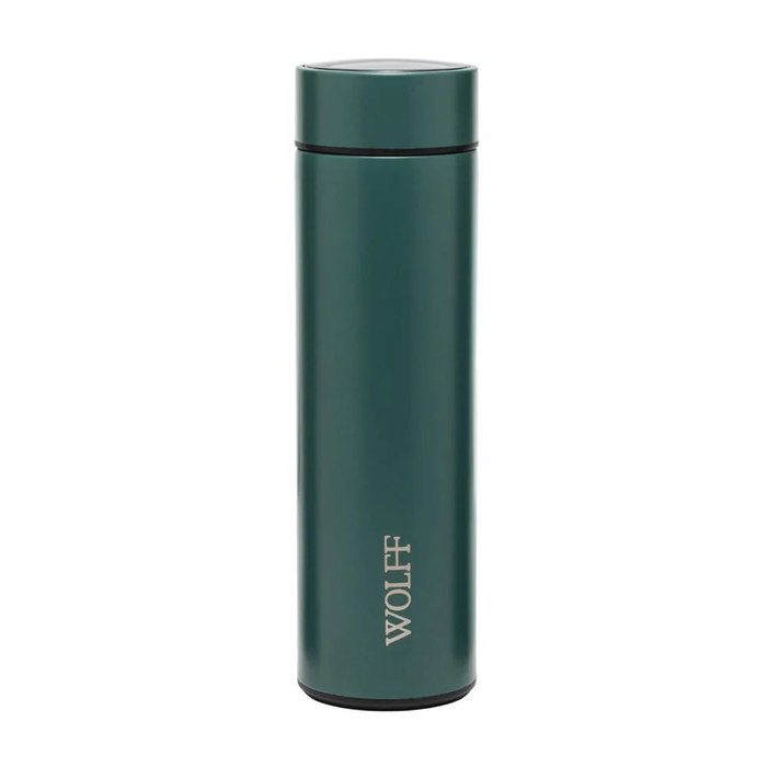Garrafa Térmica de Aço Inox com Termômetro em Led WOLFF 500ml Verde