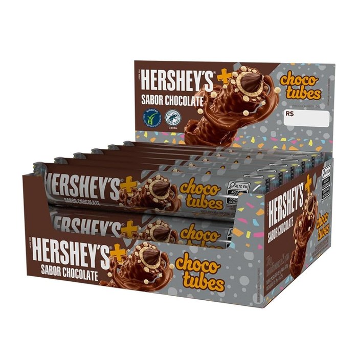 Hershey's Biscoito Wafer Recheado Chocotubes Sabor Chocolate 25g