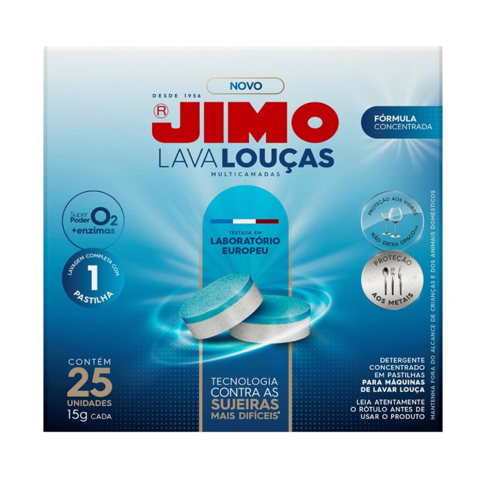 JIMO Lava Louça Multicamadas Detergente Concentrado 25 pastilhas