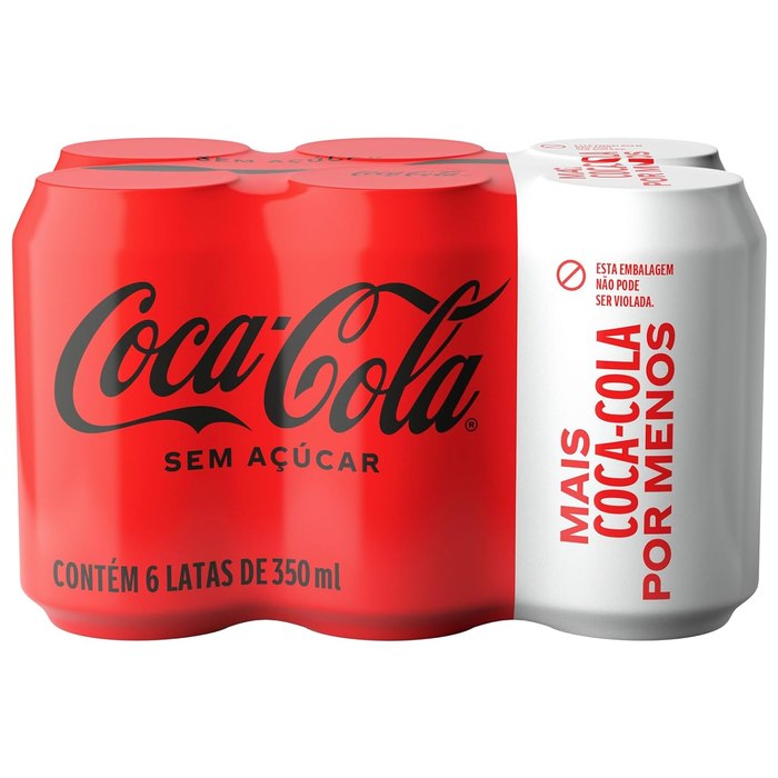 Pack de Coca-Cola sem Açúcar 350Ml 6 unidades