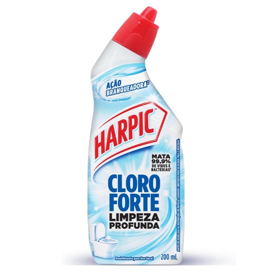 Harpic Cloro Forte, Desinfetante e Desodorizador Sanitário, 200ml