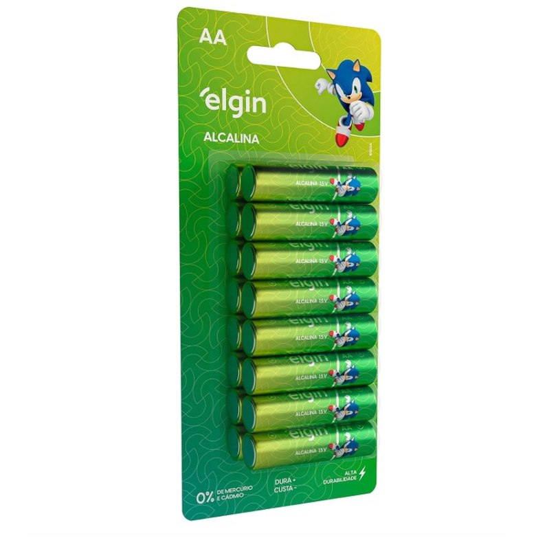 Pilha Alcalina AA com 16 unidades Elgin Comum